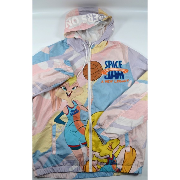 Looney Tunes Space Jam Tune Squad Windbreaker Size‎ M Hooded Jacket Members Only - Picture 5 of 16